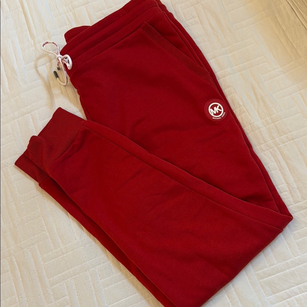 Michael Kors Red Track Pants with Logo Detail